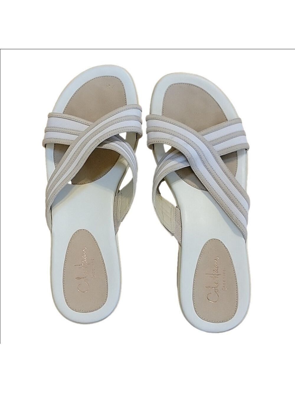 Cole Haan Series White Wedge Nike Air Sole Sandals Size Size 8 EUC